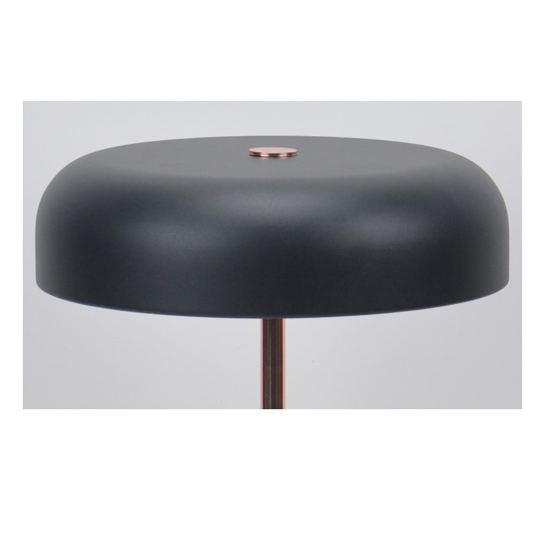 LED-tafellamp met zwart marmeren voet en metalen kap