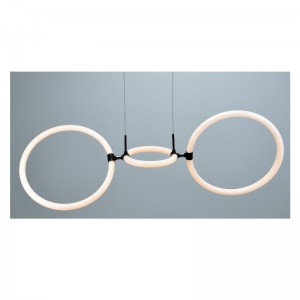 led -hangerlamp met acrylronde ring en afstelling van functie