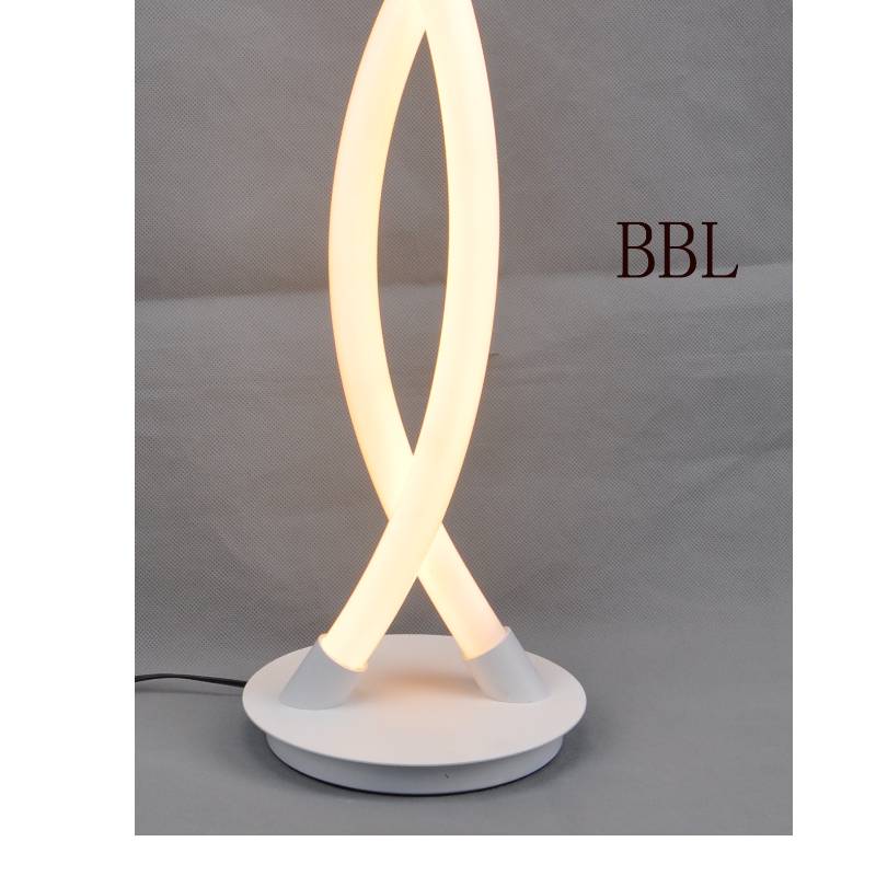 LED tafellamp met X acryl buis en zonder schaduw